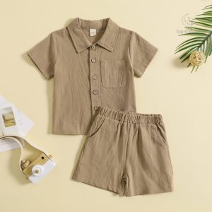 Tenue estivale pour garçons, mélange coton et lin