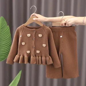 Ensemble d'hiver deux pièces pour enfants avec ours