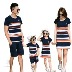Ensemble familial rayé Mini Fashion