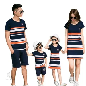 Ensemble familial rayé Mini Fashion