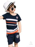 Vêtements assortis rayés Mini Fashion
