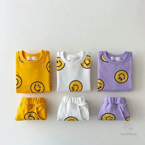 Ensemble tendance avec design Smiley pour jeunes enfants