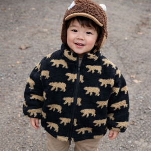 Gilet chaud pour enfants, motif oursons