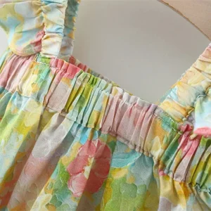 Robe d'été colorée pour fille, style fleur d'été