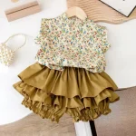 Ensemble Haut et Jupe Imprimé Floral Mini Fashion