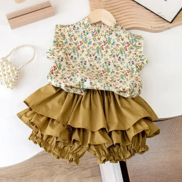 Ensemble Haut et Jupe Imprimé Floral Mini Fashion