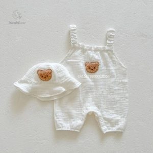 Mini pantalon de jardin pour bébé avec chapeau