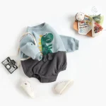 Vêtements d'automne pour enfants avec imprimé dinosaure