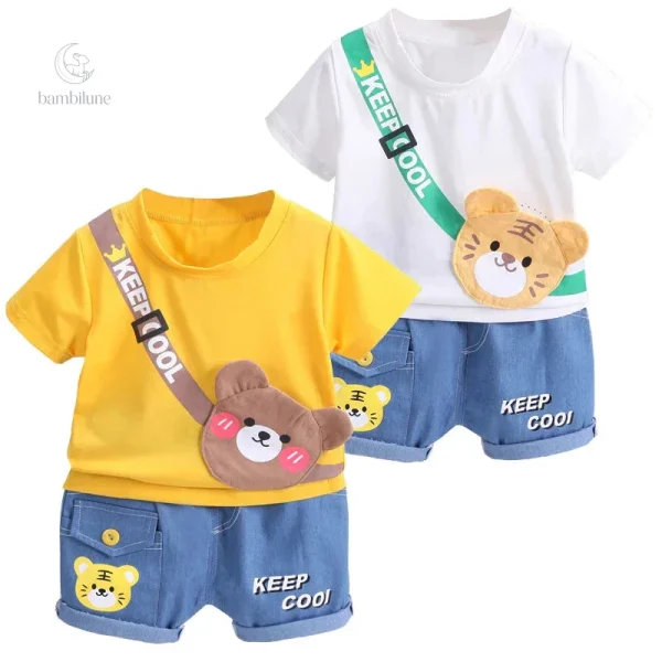 Mini Fashion - Ensemble en coton imprimé animal pour enfants