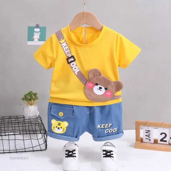 Vêtements pour enfants - Ensemble imprimé animal en coton doux