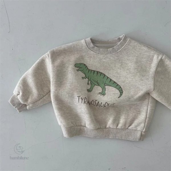 Pull mignon pour enfants, thème dinosaure ludique