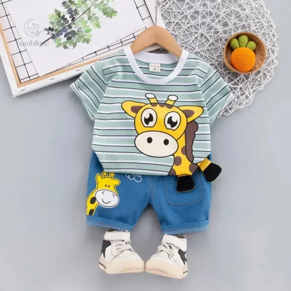 Mini Fashion - Ensemble en coton imprimé girafe pour enfants