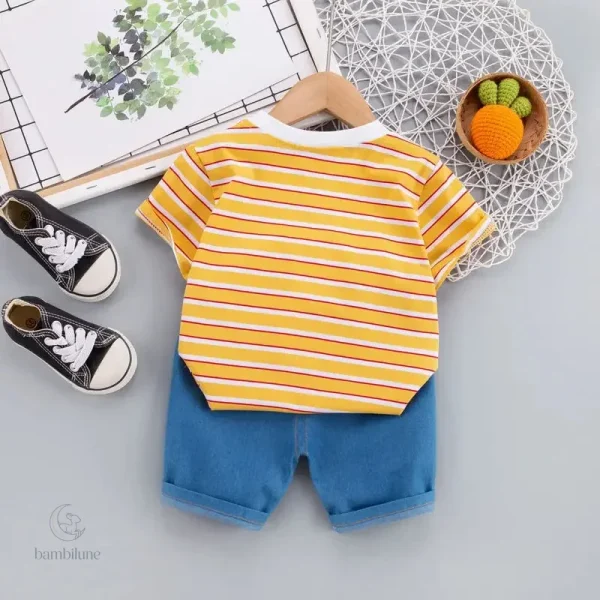 Mode enfant - Ensemble en coton avec motif girafe