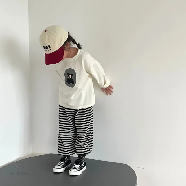Pull d'hiver pour enfants, motif ours amusant