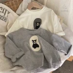 Pull imprimé ours, vêtement confortable pour l'automne