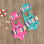 Mini maillot de bain fille avec imprimé poissons amusants