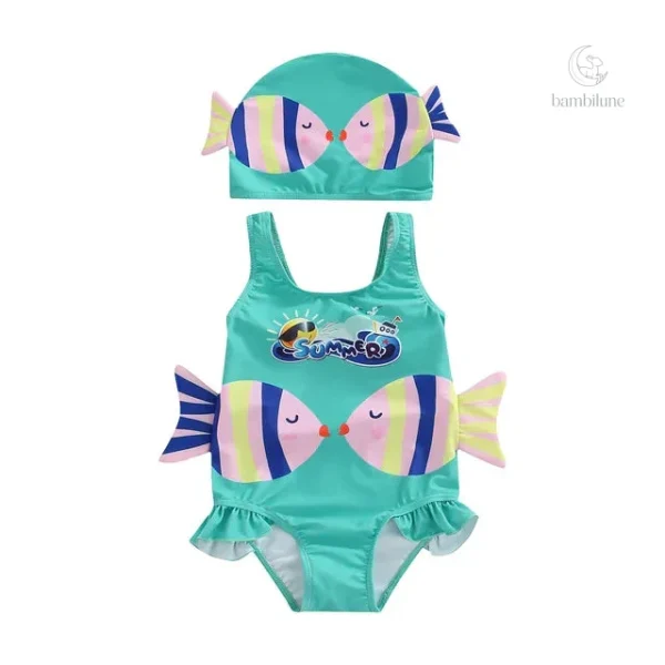 Imprimé créatif de poissons sur maillot pour enfants