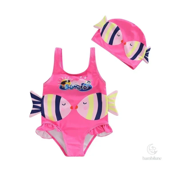 Vêtements de bain pour fille, motif fun et coloré