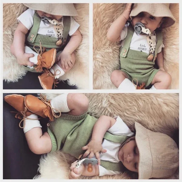 Barboteuse bébé tricotée en coton doux