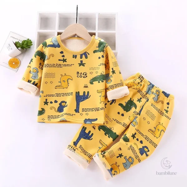 Mini pyjama polaire pour enfants, style amusant et chaleureux