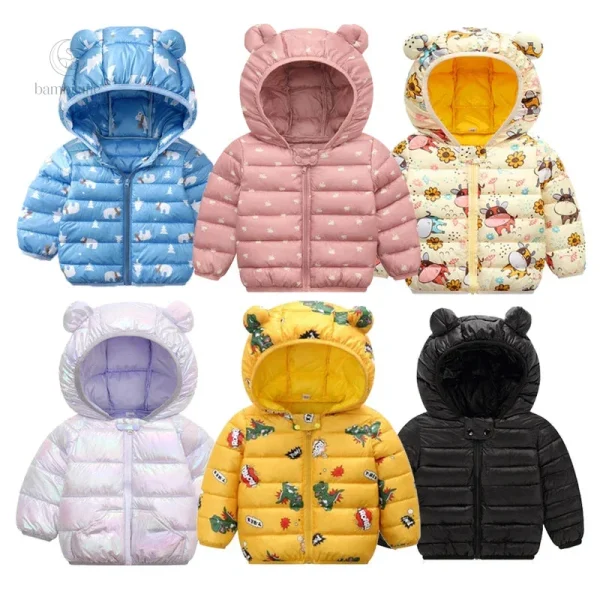 Manteau hiver polyester enfants avec capuche