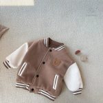 Manteau tendance pour enfants, style baseball en velours