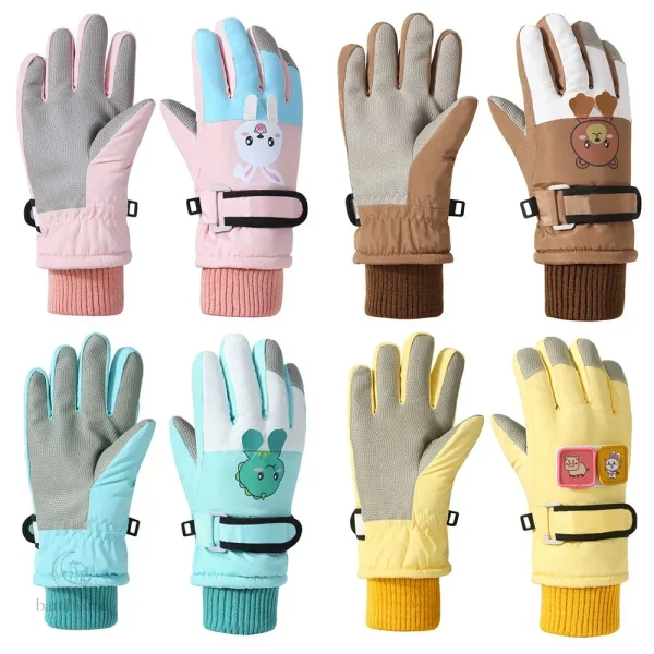 Gants de ski pour enfants en matière chaude