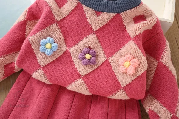 Vêtements d'hiver tendance pour enfants en tricot