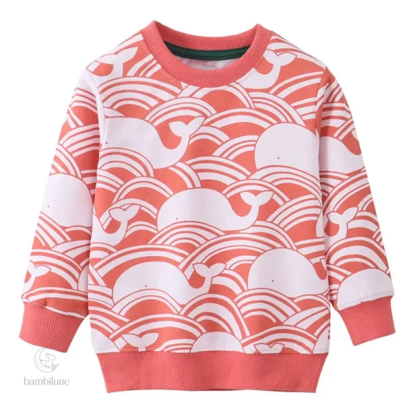 Vêtement automnal pour enfants, pull doux avec baleine