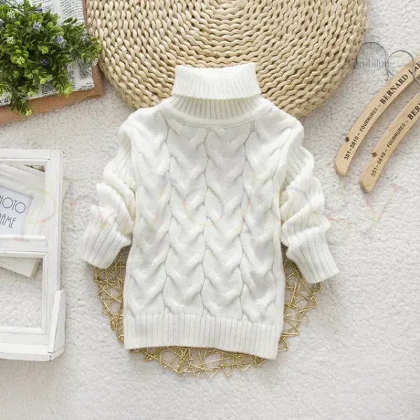 Pull d'hiver avec col roulé pour petits