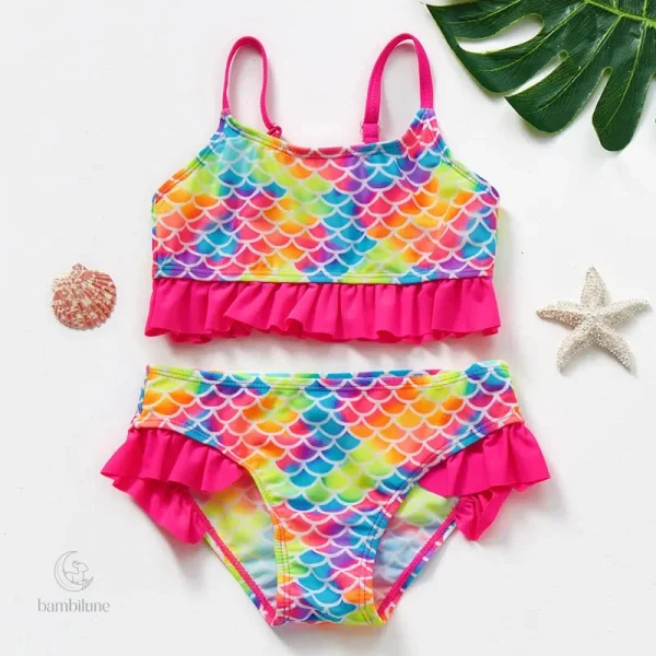 Bikini enfant en matière légère et à séchage rapide