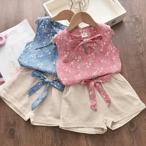 Ensemble floral pour filles, style rayonnant