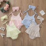 Robe estivale pour enfants avec bandeau assorti