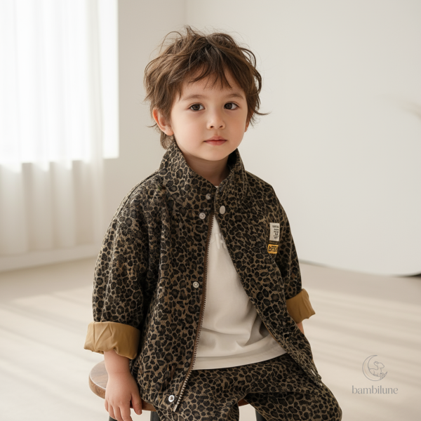 Veste confortable à motif léopard pour l'automne