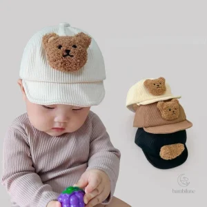 Casquette en velours côtelé pour enfant Ourson