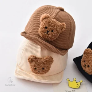 Accessoire mignon pour enfant, casquette en velours côtelé