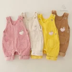 Combinaison de jardin côtelé pour enfants, stylée et tendance