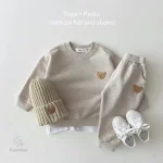 Survêtement doux pour enfants, style ourson mignon