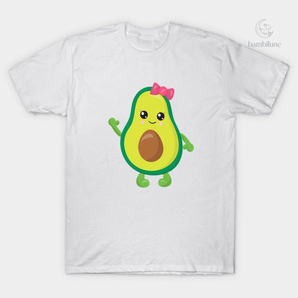 T-shirt blanc assorti pour toute la famille, motif avocat