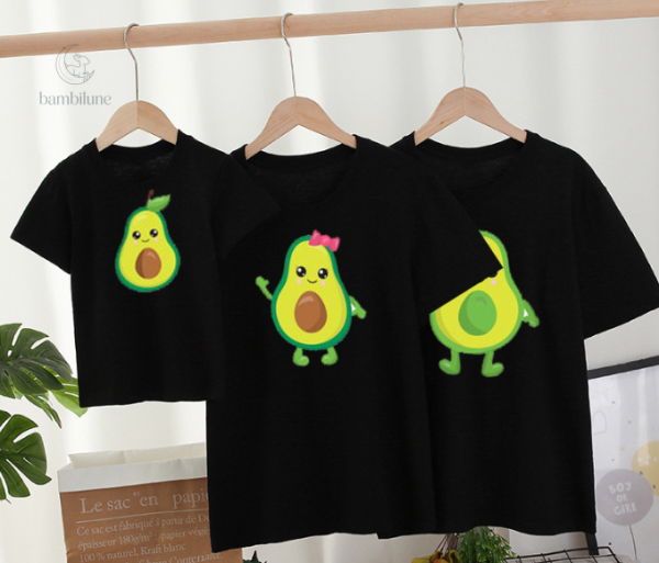 T-shirt avocat noir pour enfants de Mini Fashion
