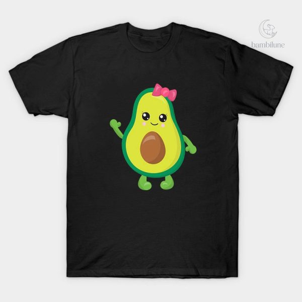 Vêtement tendance pour enfants, T-shirt noir avocat