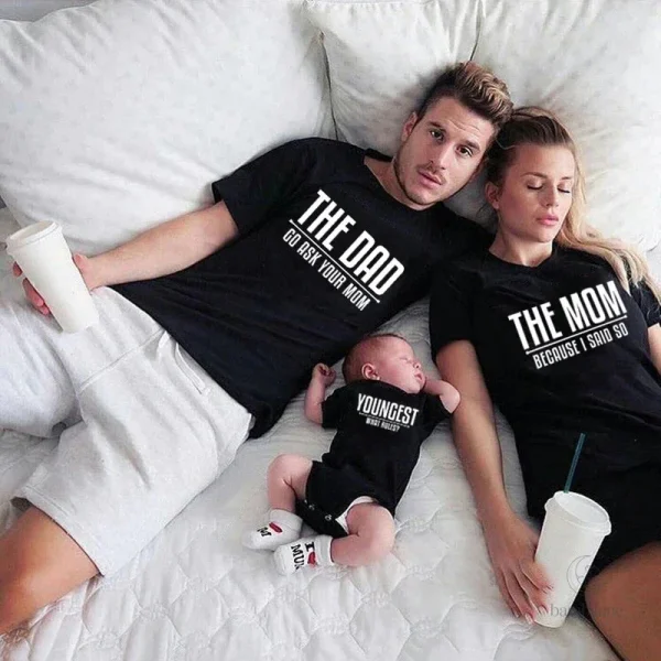 T-shirt automnal pour toute la famille, style décontracté