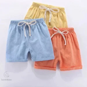 Short en coton et lin - Tissu à séchage rapide
