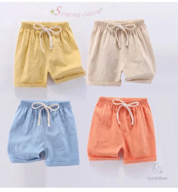 Short en lin - Idéal pour l'été et les activités en extérieur