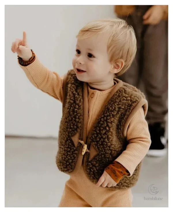 Gilet sans manches en tissu chaud pour enfants