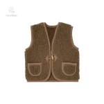 Mini gilet sans manches en tissu doux pour l'automne
