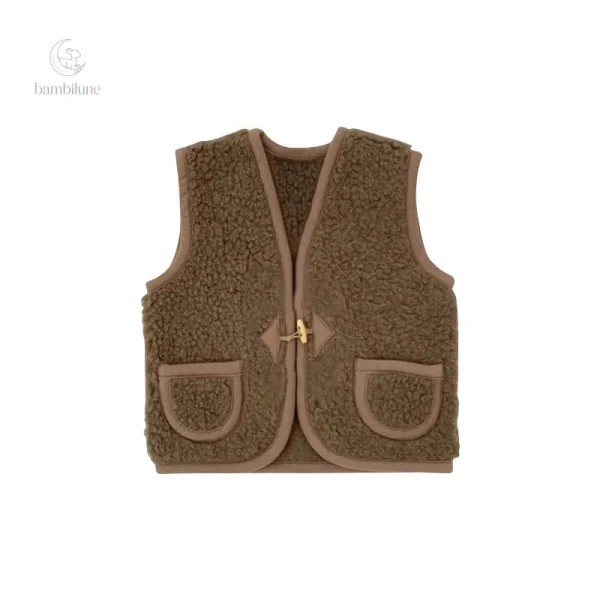 Mini gilet sans manches en tissu doux pour l'automne