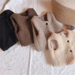 Gilet en tissu peluche pour enfants, automne-hiver