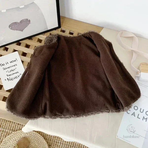 Vêtement d'hiver pour enfants, gilet en peluche