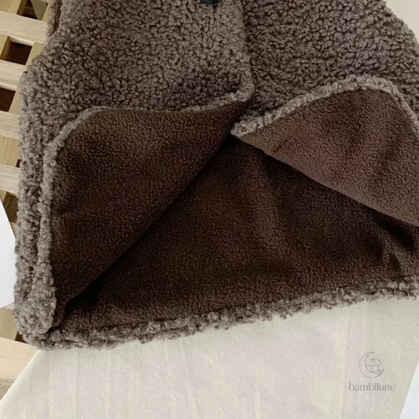 Gilet tendance en tissu peluche pour petites filles